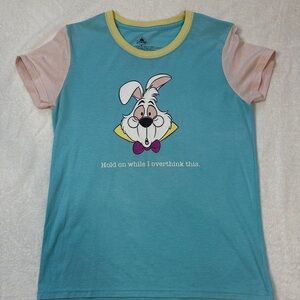 Disney Blue and Pink White Rabbit Tee